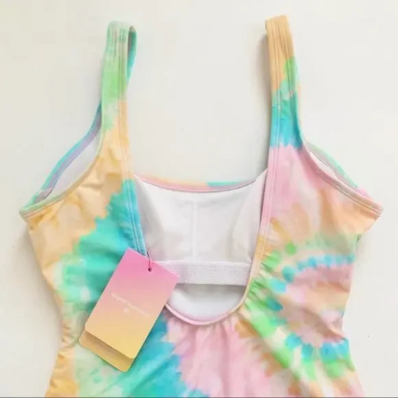 Stoney Clover Lane x Target Colab Rainbow Tie Dye One Piece Swimsuit Size XS New - Picture 7 of 16